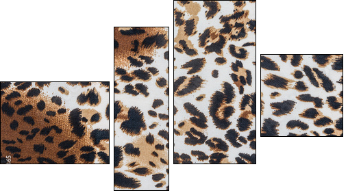 texture of fabric striped leopard - Four-piece canvas print, Fortyk