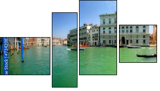 Venice. Grand Canal (panorama). - Four-piece canvas print, Fortyk