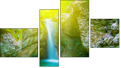 small mountain waterfall - Four-piece canvas print, Fortyk