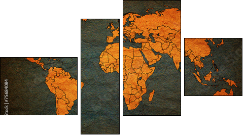 sri lanka territory on world map - Four-piece canvas print, Fortyk