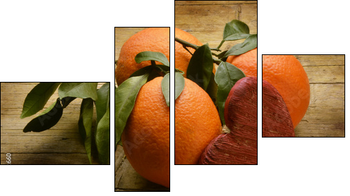 Appelsiner pÃ¥ jakt etter ekte kjÃ¦rlighet - Four-piece canvas print, Fortyk