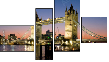Tower Bridge Panorama - Four-piece canvas print, Fortyk