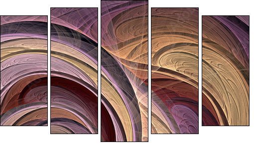Floral fractal - Five-piece canvas print, Pentaptych