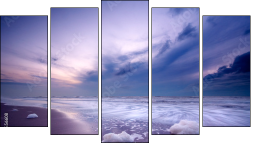 ocean at night - Five-piece canvas print, Pentaptych