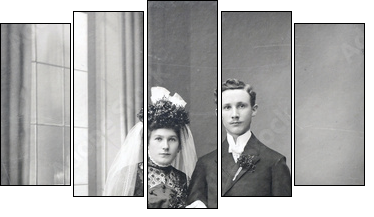 Brautpaar 1912 - bridal couple 1912 - Five-piece canvas print, Pentaptych