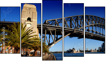 Sydney Harbour Bridge PanoramaColour - Five-piece canvas print, Pentaptych