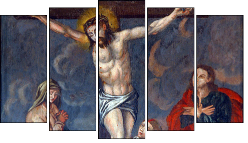Crucifixion, Jesus on the cross - Five-piece canvas print, Pentaptych