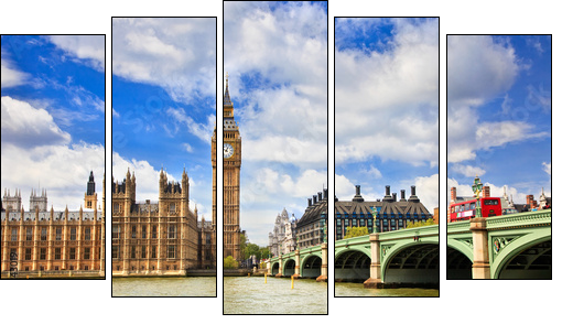 Big Ben and Houses of Parliament - Five-piece canvas print, Pentaptych