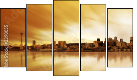 seattle panorama - Five-piece canvas print, Pentaptych