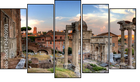 rome hdr panoramic view - Five-piece canvas print, Pentaptych