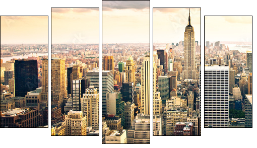 Skyline von New York - Five-piece canvas print, Pentaptych