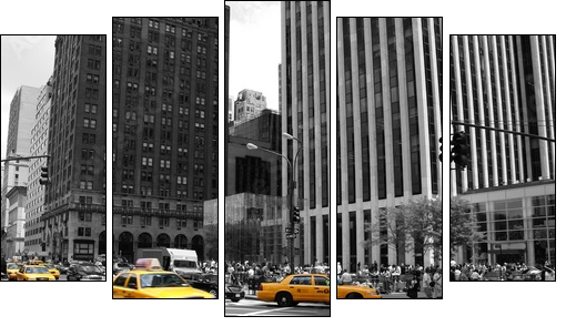 NYC Taxi - Five-piece canvas print, Pentaptych
