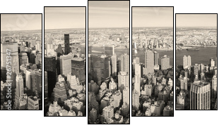 New York City Manhattan panorama aerial view - Five-piece canvas print, Pentaptych
