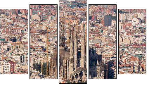 Sagrada Familia - Five-piece canvas print, Pentaptych