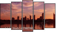 Cityscape Dubai, Sunset - Five-piece canvas print, Pentaptych