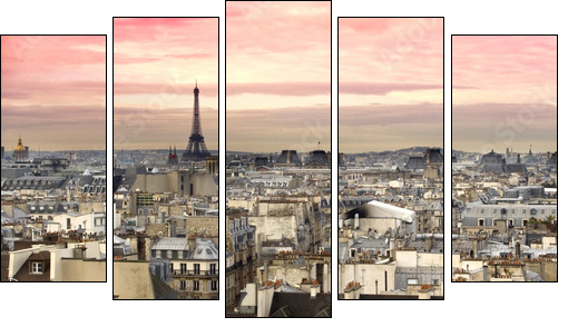 Paris Aussicht Eiffelturm - Five-piece canvas print, Pentaptych