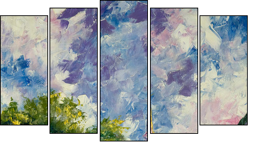 Summer day in a southern city - Five-piece canvas print, Pentaptych