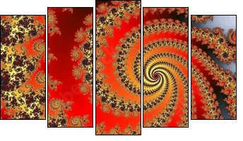 fractal graphic - Five-piece canvas print, Pentaptych