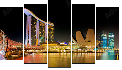 Marina Bay Singapore panorama - Five-piece canvas print, Pentaptych