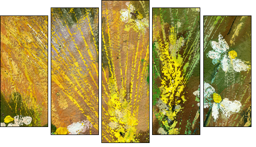 Wild flowers - Five-piece canvas print, Pentaptych