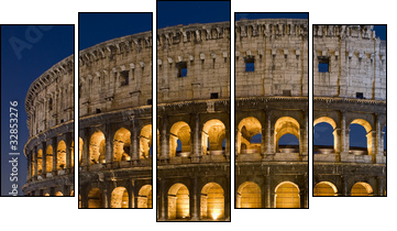 Colosseo notturno, Roma - Five-piece canvas print, Pentaptych