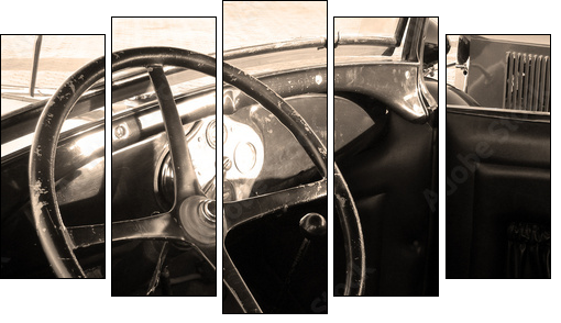 vintage car interior - Five-piece canvas print, Pentaptych