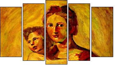 Madonna and Child Painting - Five-piece canvas print, Pentaptych