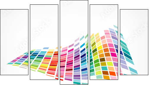 Colorful background mosaic pattern design, vector - Five-piece canvas print, Pentaptych
