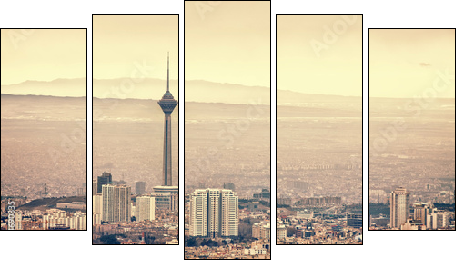 Tehran Skyline - Five-piece canvas print, Pentaptych
