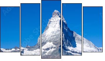 The Matterhorn in Switzerland - Five-piece canvas print, Pentaptych