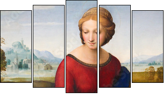 Madonna of the Meadow by Raphael (1505) - Five-piece canvas print, Pentaptych