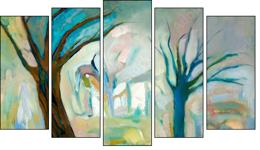 Dead trees - Five-piece canvas print, Pentaptych