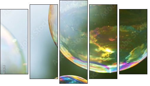 Soap bubble - Five-piece canvas print, Pentaptych