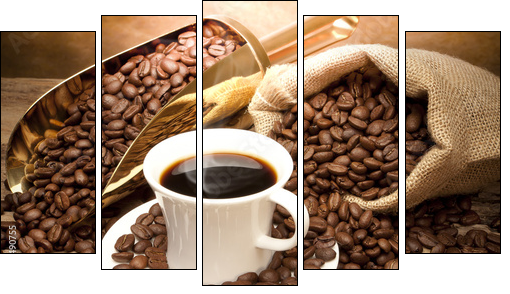 coffee - Five-piece canvas print, Pentaptych