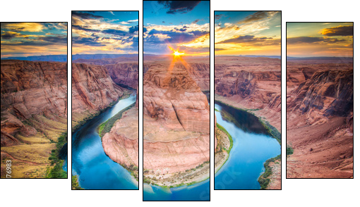 Horseshoe Bend, Grand Canyon - Five-piece canvas print, Pentaptych