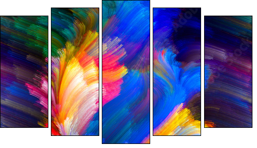 Color Flower - Five-piece canvas print, Pentaptych