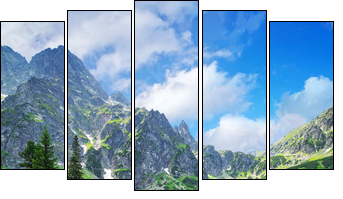 Eye of the Sea lake in Tatra mountains, Poland - Five-piece canvas print, Pentaptych