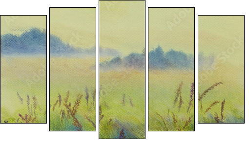 pastel landscape - Five-piece canvas print, Pentaptych