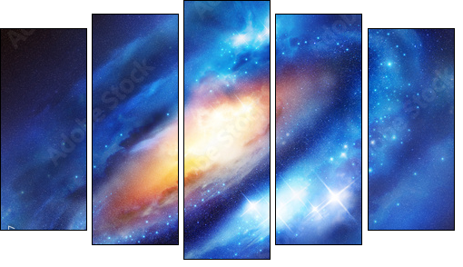 Galaxy System - Five-piece canvas print, Pentaptych