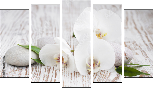 Orchids spa - Five-piece canvas print, Pentaptych