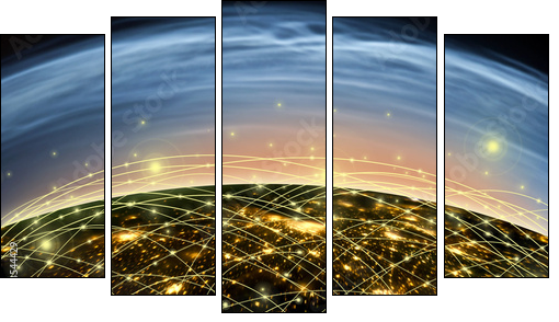 Best Internet Concept of global business from concepts series. P - Five-piece canvas print, Pentaptych