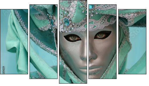 Beautiful clasical mask in Venice - Five-piece canvas print, Pentaptych