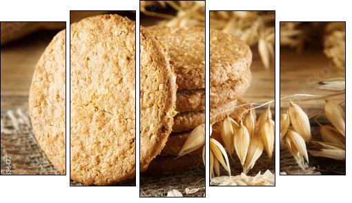 Oatmeal cookie - Five-piece canvas print, Pentaptych