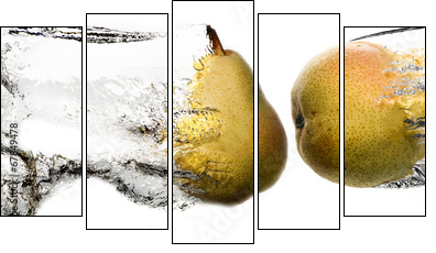 Pears strike - Five-piece canvas print, Pentaptych