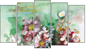 Fantastic summer bouquet - Five-piece canvas print, Pentaptych