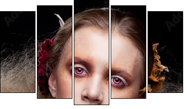 Halloween Beauty woman makeup - Five-piece canvas print, Pentaptych
