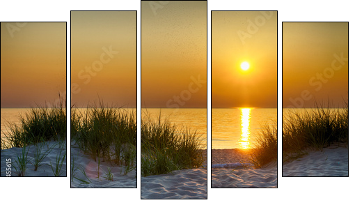 Sunset Over Lake Michigan - Five-piece canvas print, Pentaptych