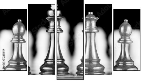 Four chess piece - Five-piece canvas print, Pentaptych
