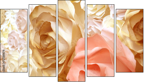 roses flower wedding valentine background - Five-piece canvas print, Pentaptych