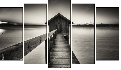 old wooden boathouse - Five-piece canvas print, Pentaptych